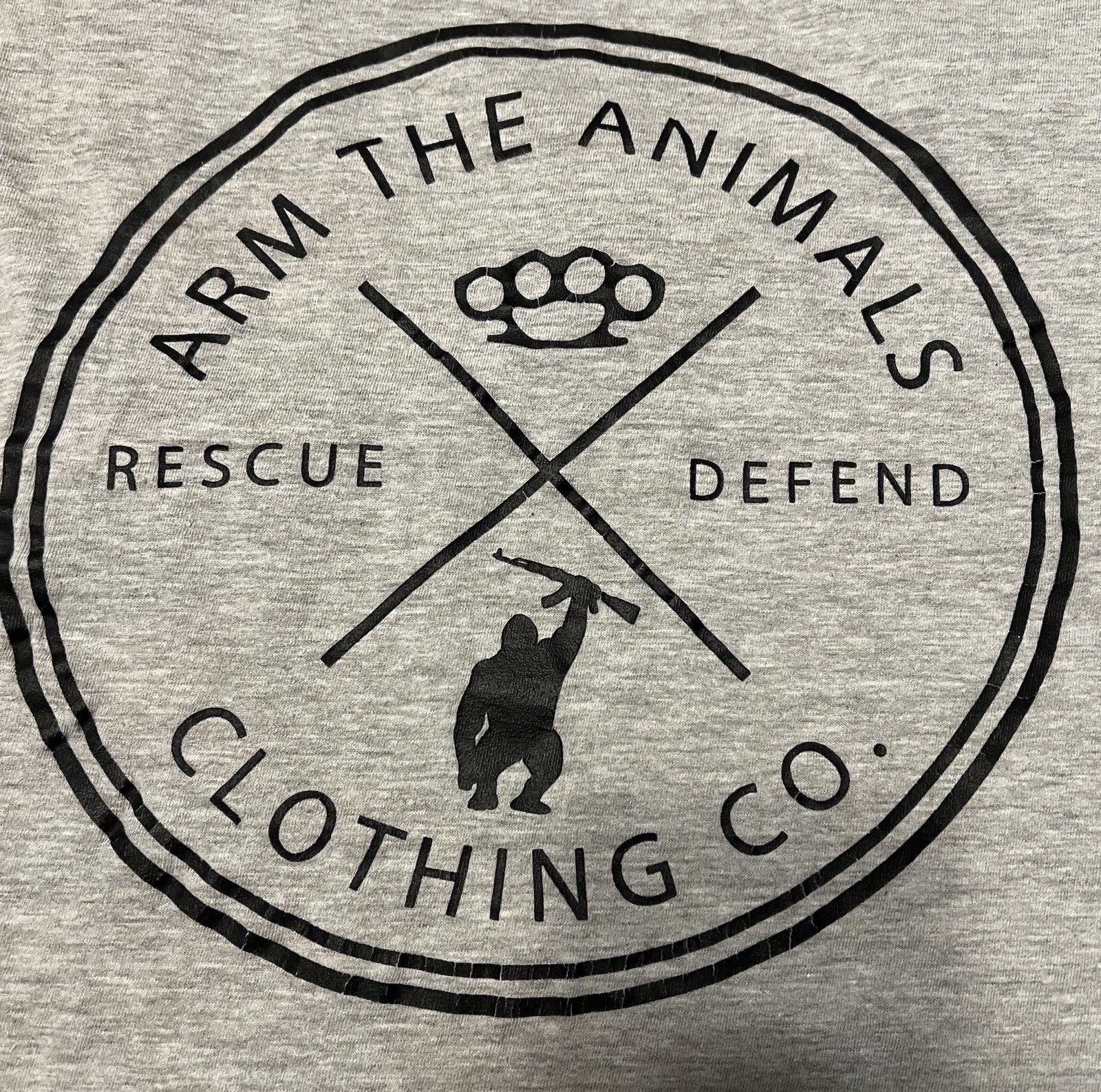 Arm The Animals Clothing Co. Gray Graphic Tshirt Large Short Sleeve Crew Neck gallery