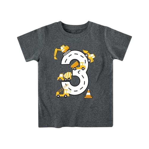 2-5 Years Birthday Boy Shirt Construction Party T-Shirts 3T Astyle Gray 3rd gallery