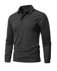 Men’s Polo Shirt Quick Dry Performance Lightweight Sports Long Sleeve T-Shirts
