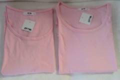 EPTM.Solid Color Long Length Curved Hem Tank Top – Pink -Size Small Set of Two