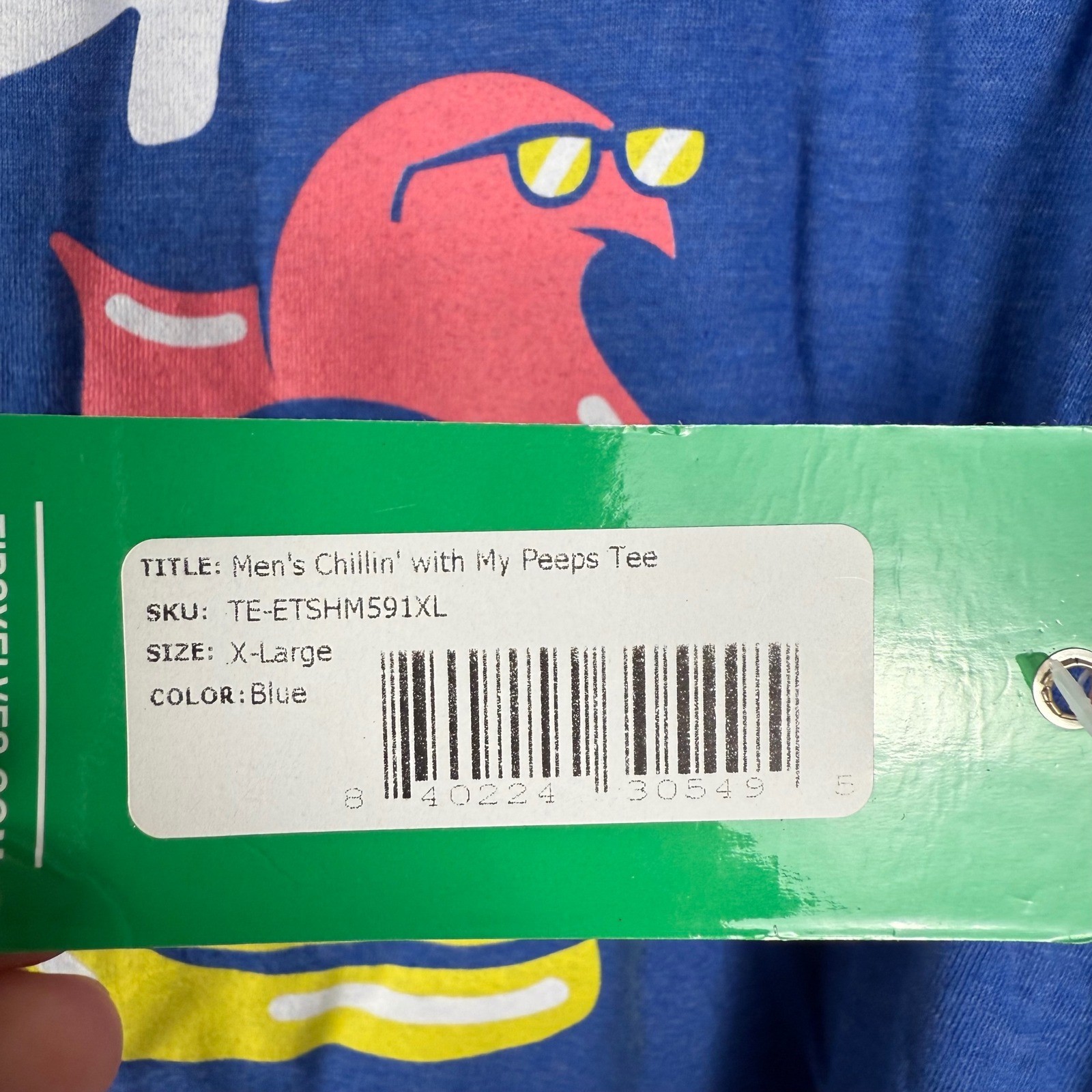 Tipsy Elves Men Chillin With My Peeps Graphic Tee Shirt Blue XL NEW gallery