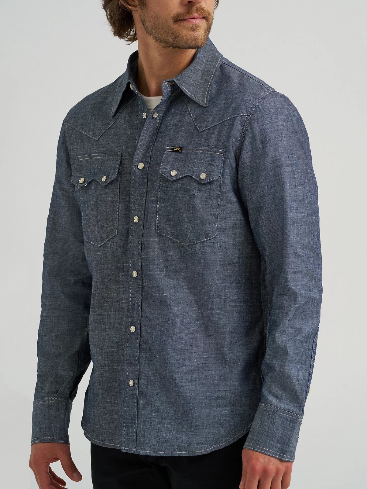 Lee 101 '50s Western Shirt Men's Sizes Kaihara Japanese Selvedge Denim 7 oz. Dry gallery