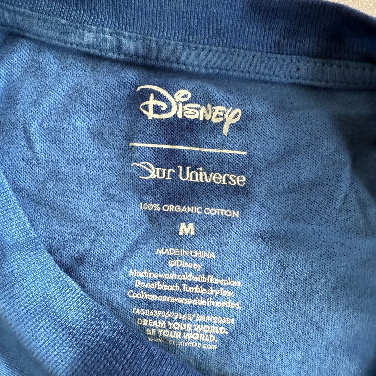 Disney Shirt Mens Medium Blue Aladdin Long Sleeve Tie Dye Our Universe Cotton gallery