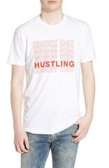 Kid Dangerous 257867 Mens Hustling Graphic T-Shirt White Size Medium