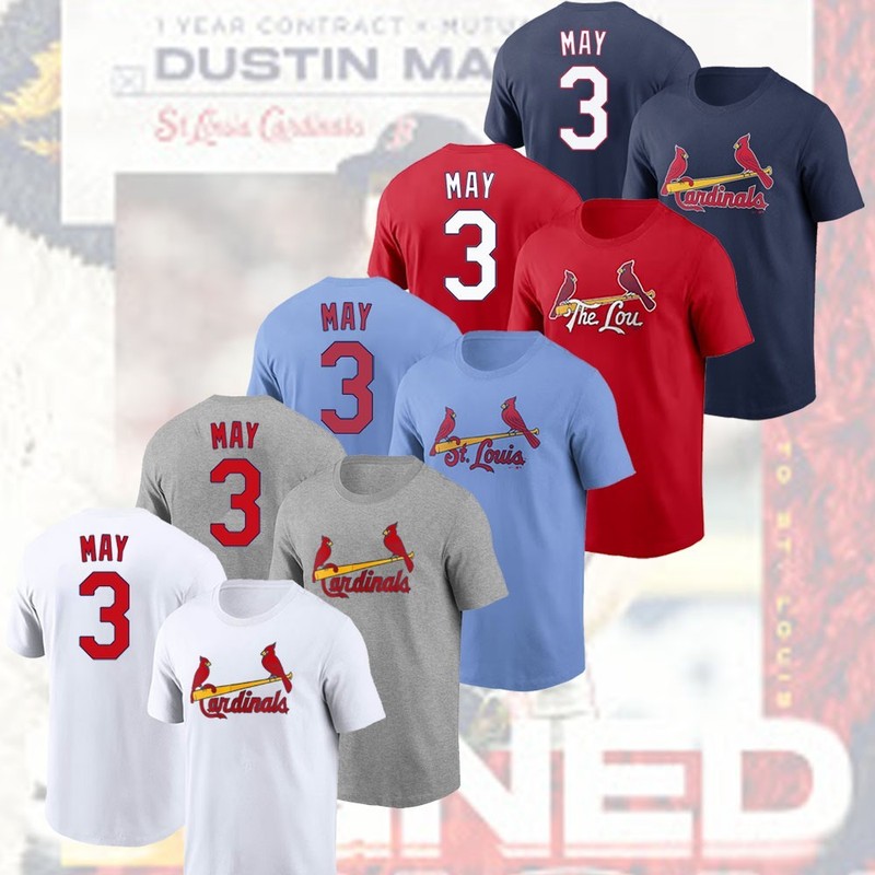 HOT NEW – Dustin May #3 St. Louis Cardinals Player Name & Number For Fans Gift