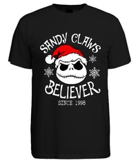 Shandy Claws Believer Christmas Skull Gothic Gift Mens T-Shirt