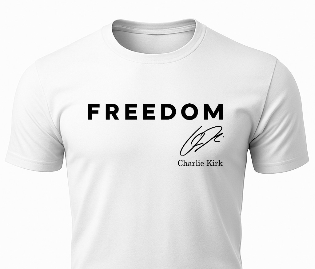 Charlie Kirk Freedom Signature USA American Patriotic T-Shirt gallery