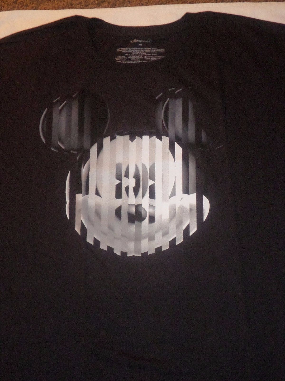 MENS SIZE 3XL MICKEY MOUSE OP ART T SHIRT DISNEY STORE BLACK NWT