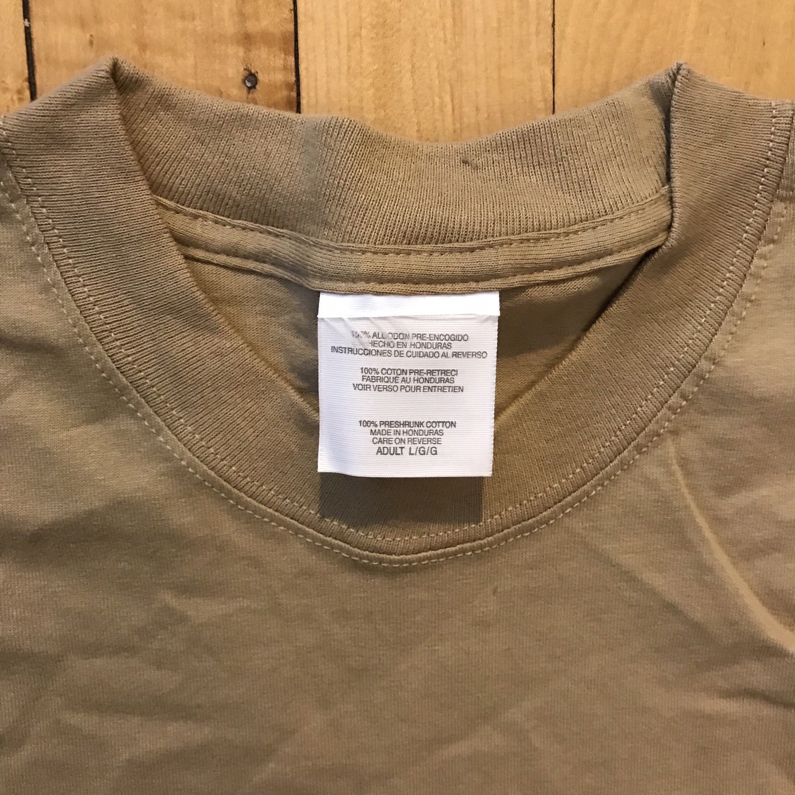 NWOT Desert Sand 100% Cotton T Shirt Adult Large Blank No Pocket gallery