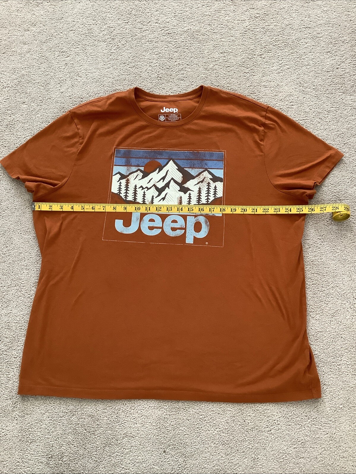 Vintage Jeep Mountain Logo Burnt Orange Mens T-Shirt XXL 4x4 Wrangler Offroad gallery
