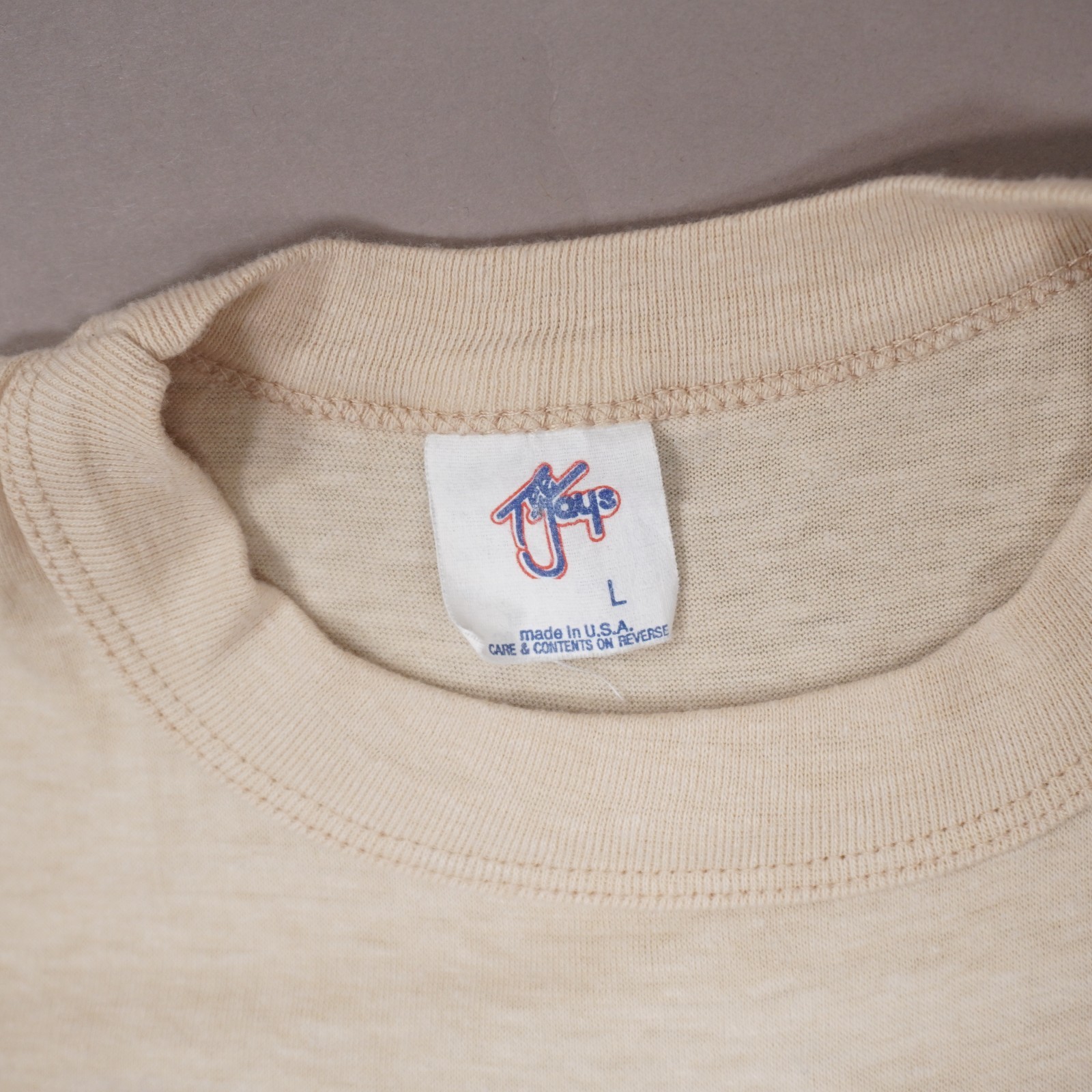 Vintage 80s A #1 DAD Single Stitch TeeJays T Shirt Mens Large Beige Made USA gallery
