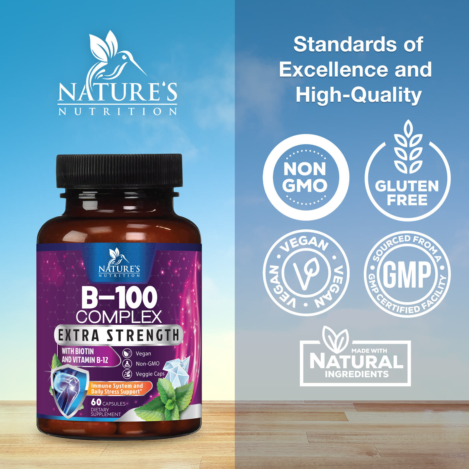 Vitamin B Complex Vitamin B Supplement – B-Complex Vitamins with B12, B6, B9