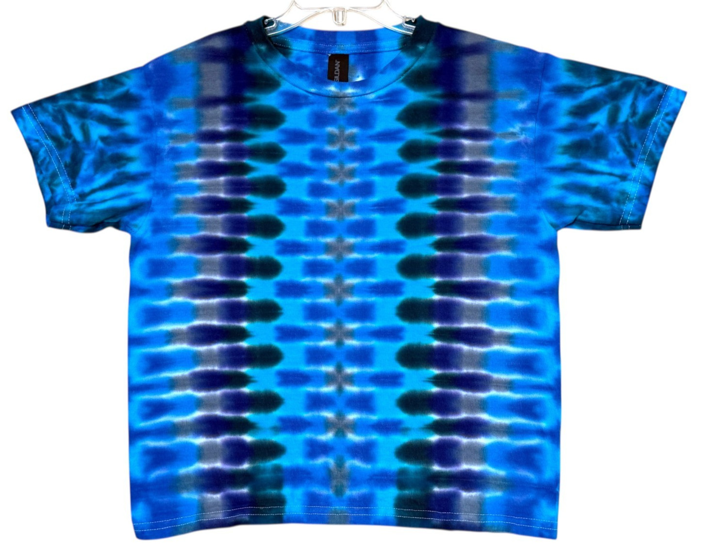 Tie Dye Shirt | Blue DNA Honeycomb | Handmade | Unisex | Tall | Women's gallery