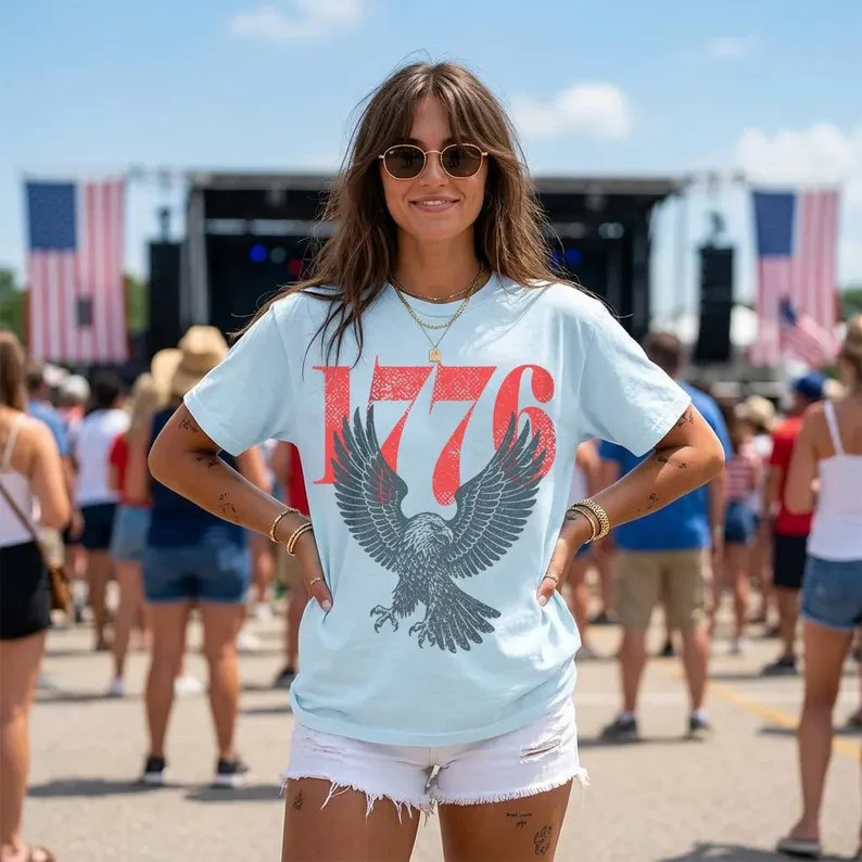 Retro 1776 Bald Eagle 250th Anniversary 4th of July T-shirt gallery