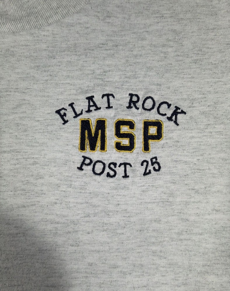 Screen Stars Best Vintage Flat Rock MSP Post 25 Gray T-Shirt