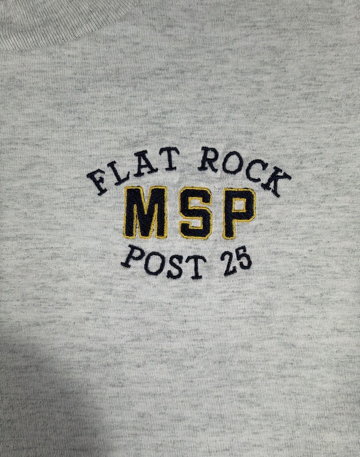 Screen Stars Best Vintage Flat Rock MSP Post 25 Gray T-Shirt