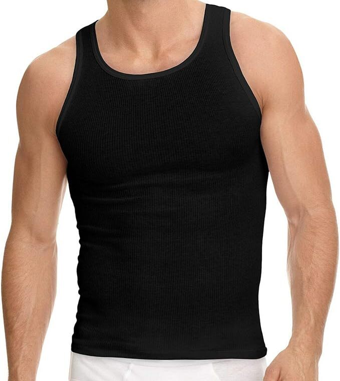 2 , 6 Packs Men's Basic A-Shirts 100% Cotton Size Up to 4XL gallery