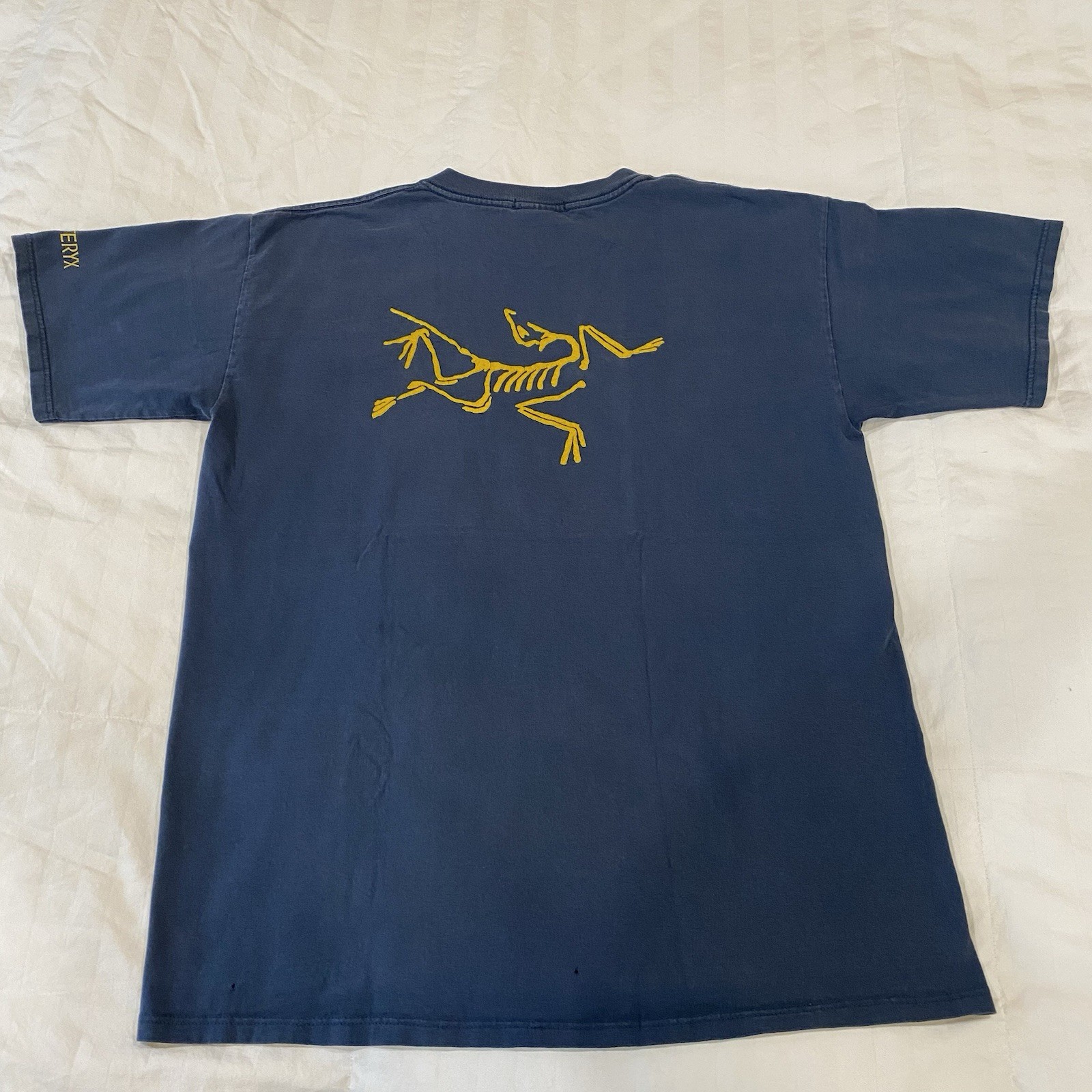 Vintage 90s Arcteryx Big Tag Tee - Mens Large - Blue - Back & Sleeve Graphic gallery
