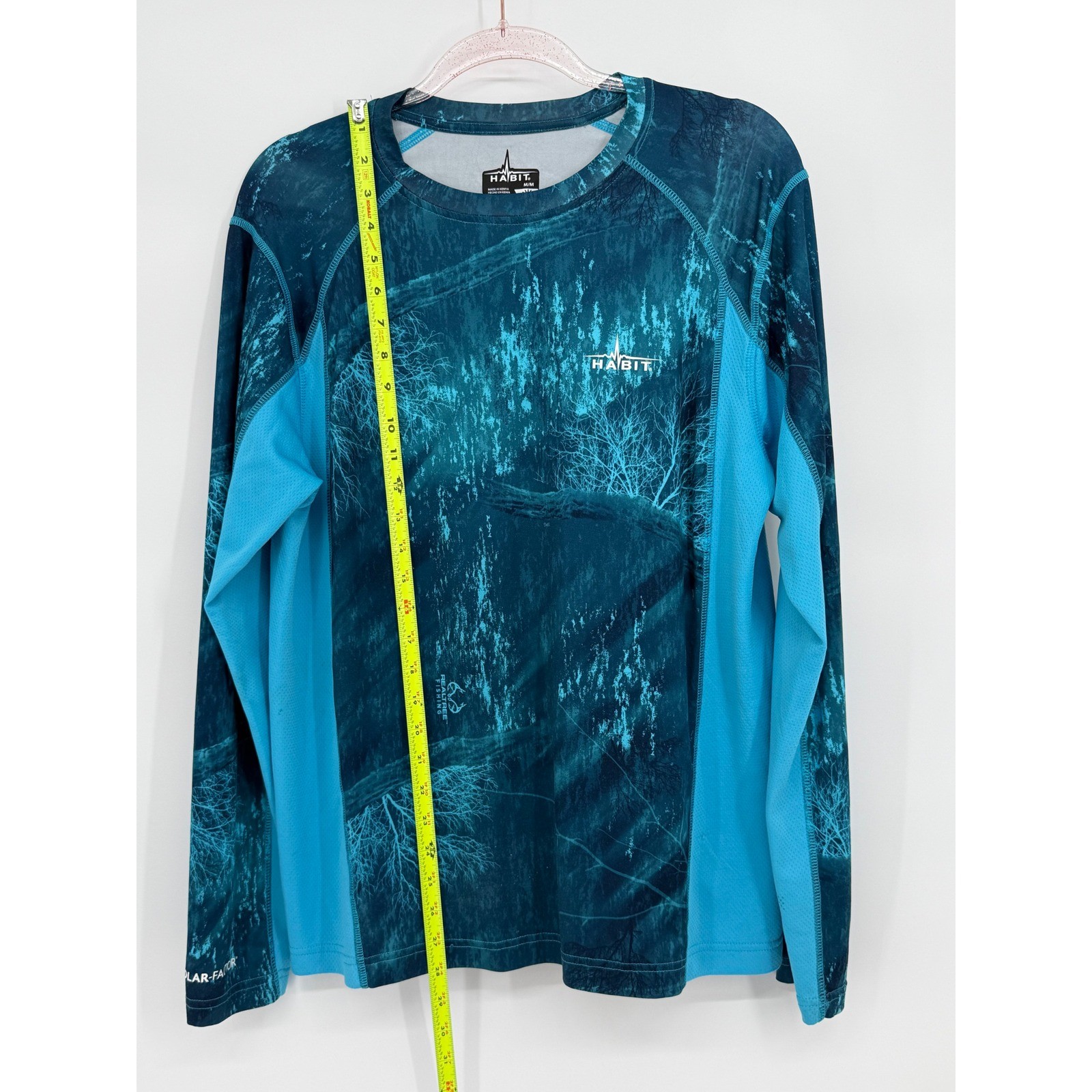 Habit Mens Realtree Fishing Poseidon Camo Long Sleeve Shirt Blue UPF 40+ Sz M gallery