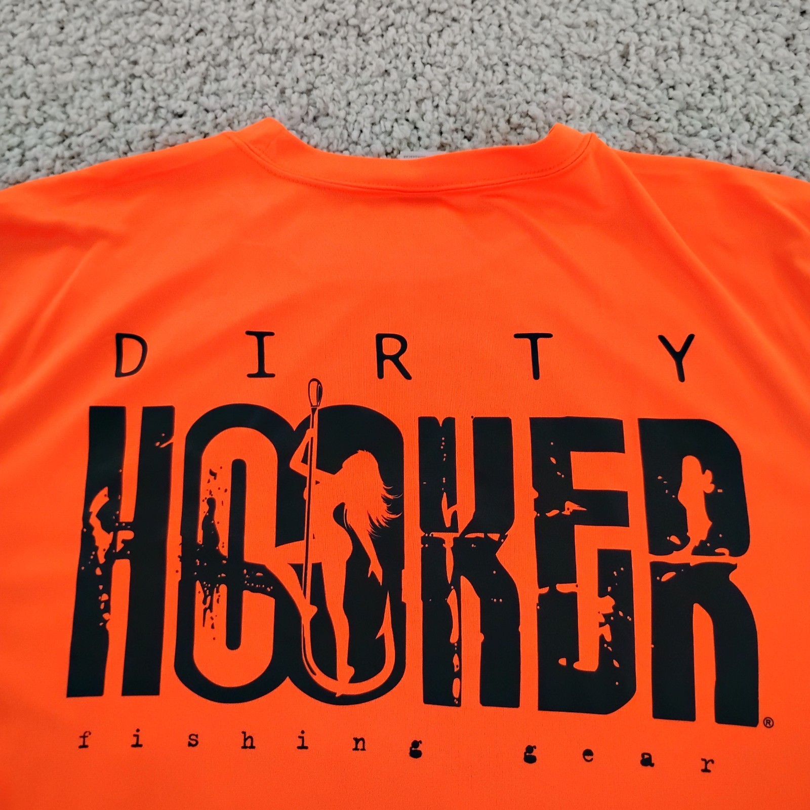 Dirty Hooker Shirt Mens Large Orange Performance Fishing Beach Beer Outdoor A4 gallery