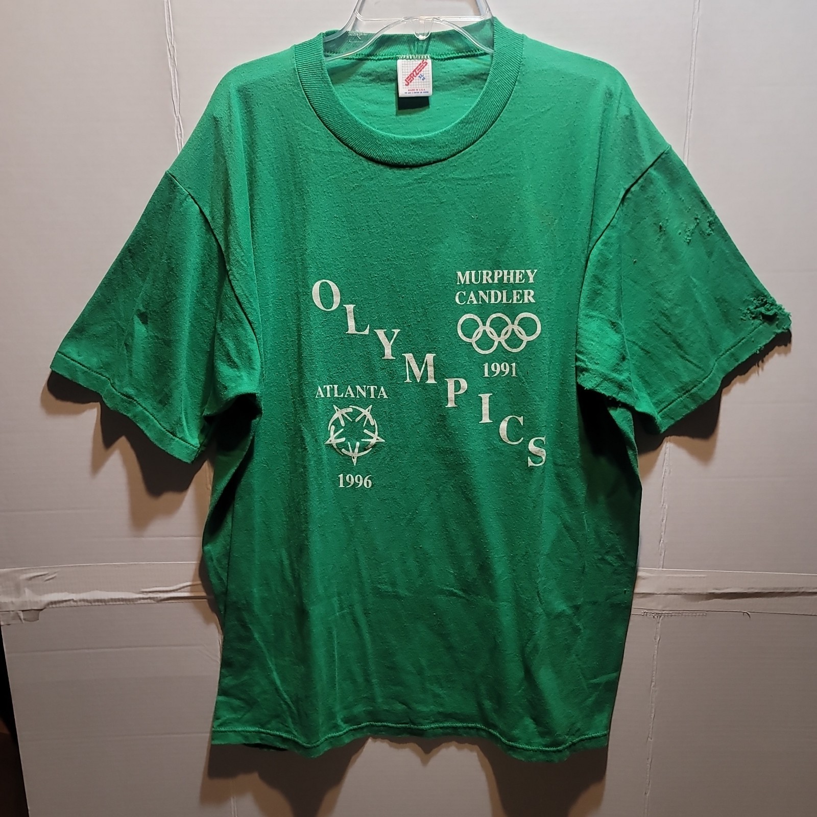 Vintage 1996 Atlanta Olympics Murphy Candler Distressed USA Single Stitch Shirt gallery