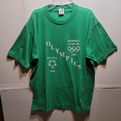 Vintage 1996 Atlanta Olympics Murphy Candler Distressed USA Single Stitch Shirt