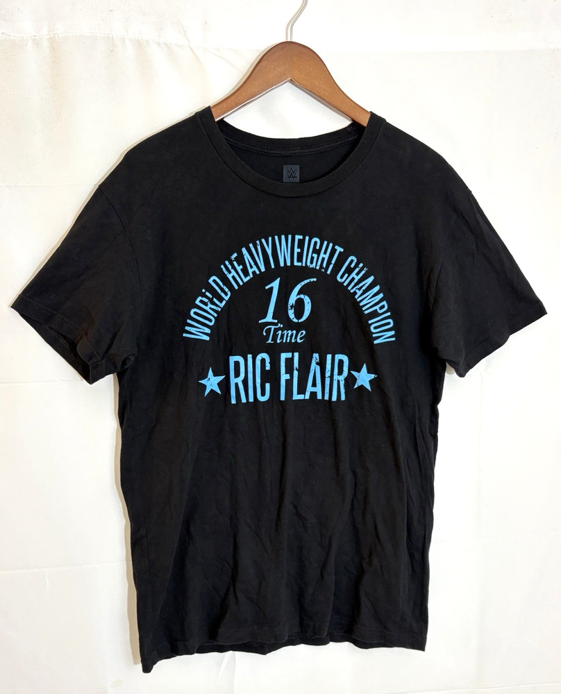 Ric Flair Men’s Medium WWE Authentic Nature Boy 16 Time Champion Black T-Shirt