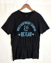Ric Flair Men’s Medium WWE Authentic Nature Boy 16 Time Champion Black T-Shirt