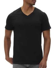 Gap Men 3 Pack Regular fit V Neck Shirt Black Solid New in Box
