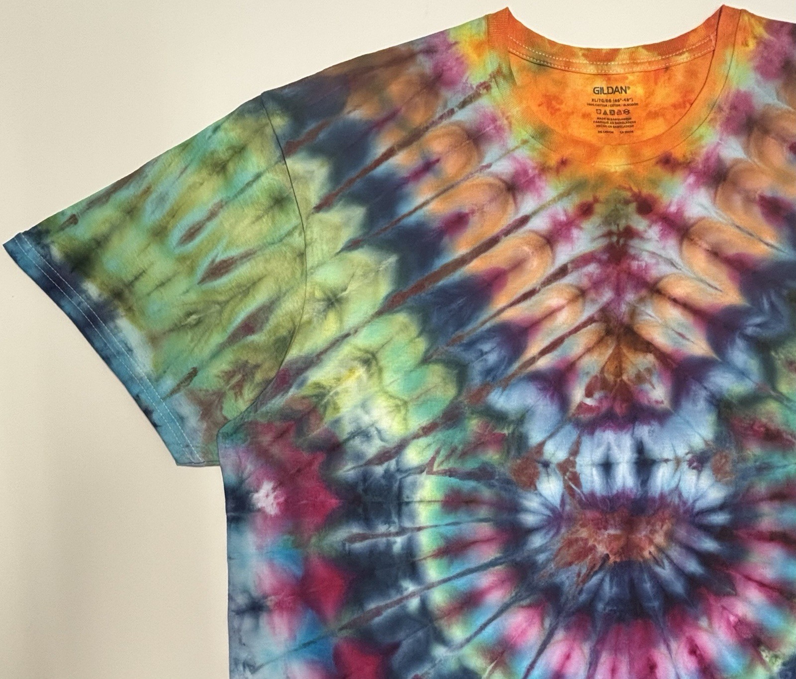 Handmade Ice Tie Dye Adult T-Shirt Unisex Size XL Multicolored Gildan Tee NEW gallery