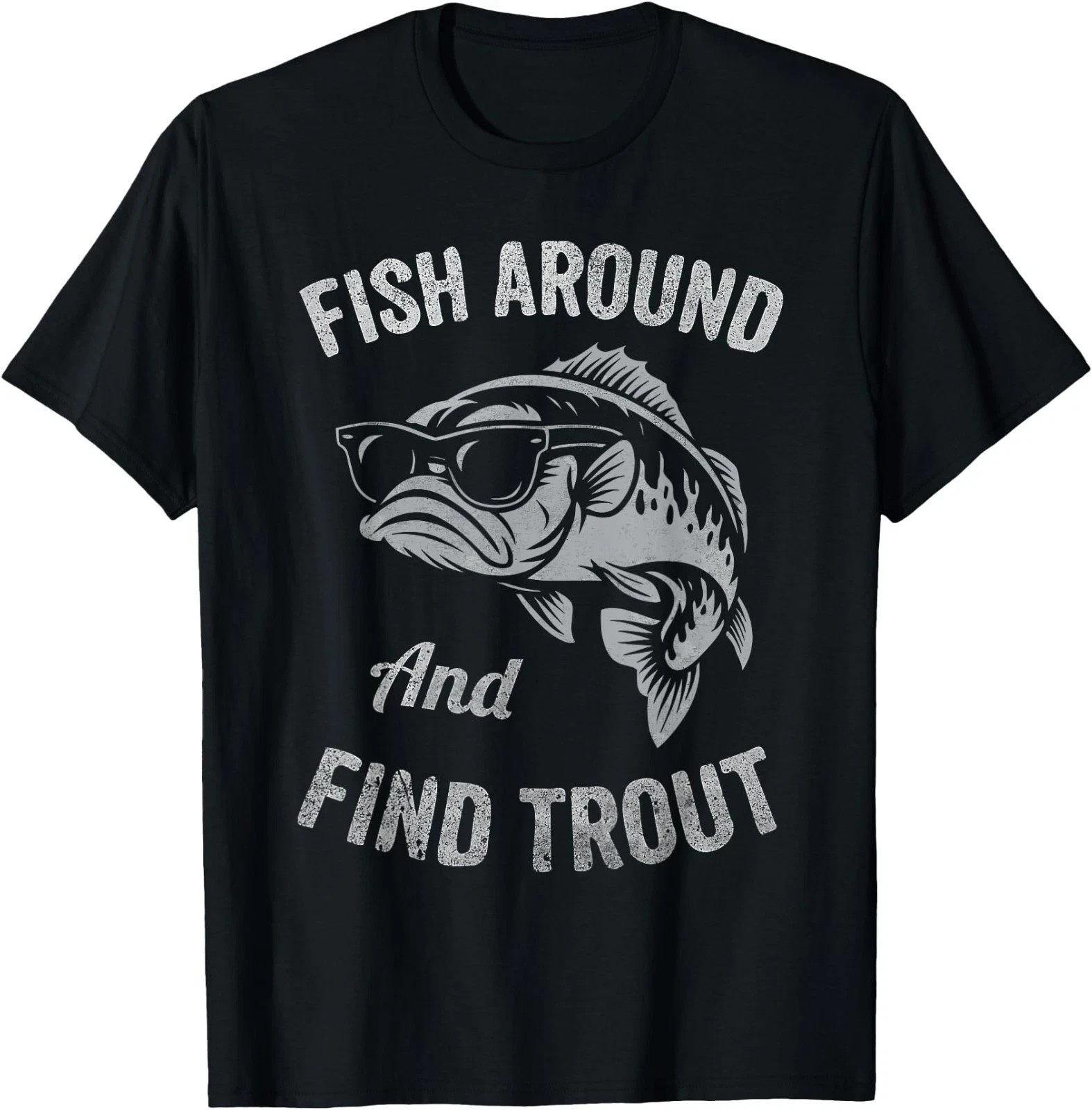 Fish Around and find Trout Funny Fishing T-Shirt , UNISEX Tee gallery