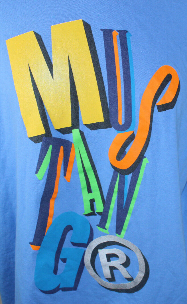 Mustang Mens Shirt Extra Large Car Graphic Tee Blue Cotton Easy Care gallery