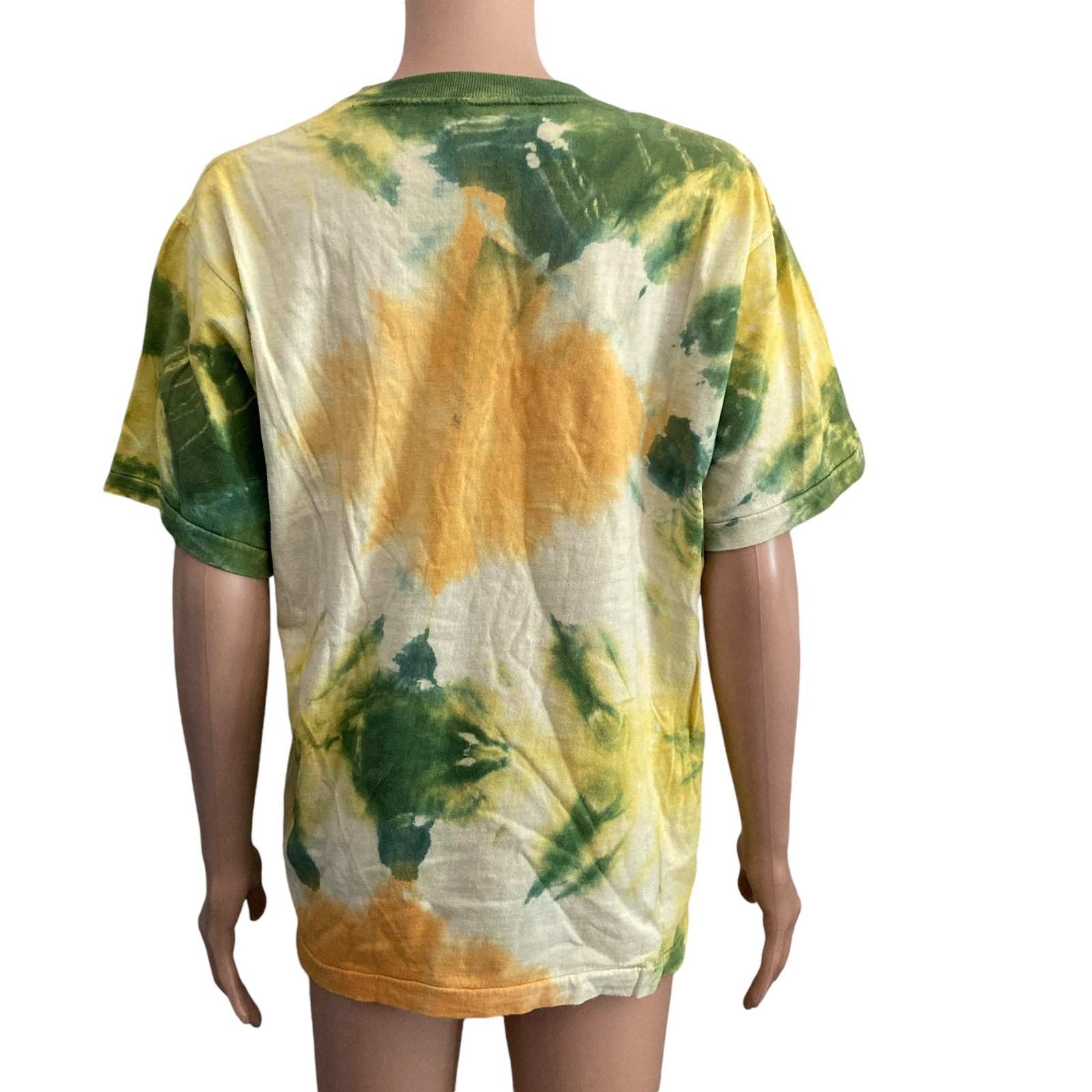 mens tie dye tshirt yellow green mens medium stretch gallery