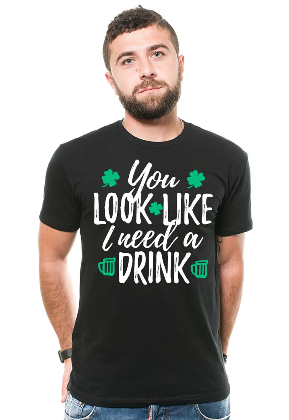 Saint Paddys day Funny Holiday Tee Shirt Need a Drink humorous tee gallery
