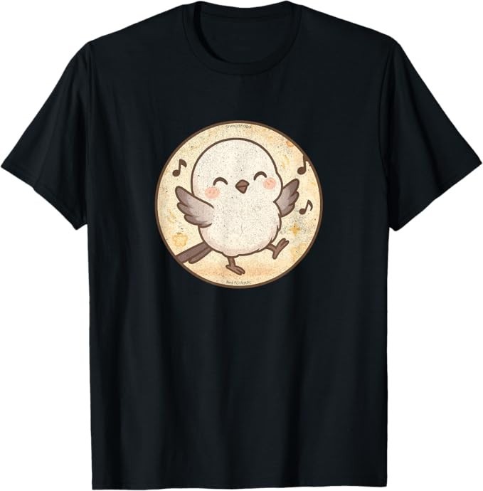 Cute Dancing Shima Enaga “Japanese Snow Fairy” Bird Design T-Shirt Tee 10 Colors