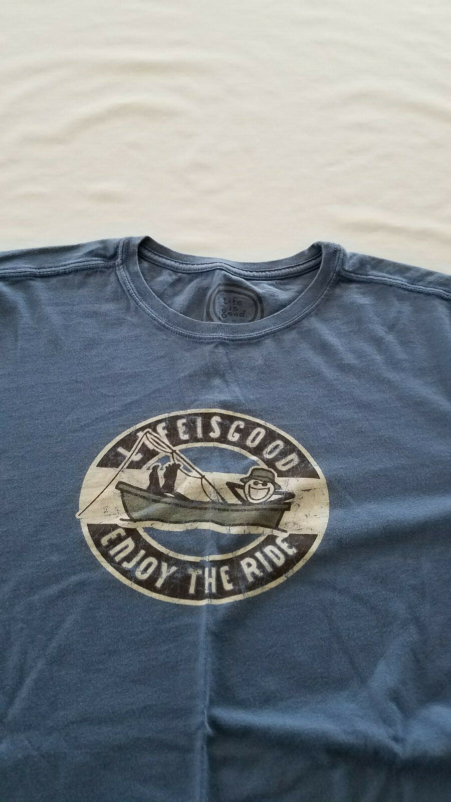 LIFE IS GOOD MENS TSHIRT BLUE SMALL S SLEEP SEMI-FITTED FISHING CAPE COD COTTON gallery