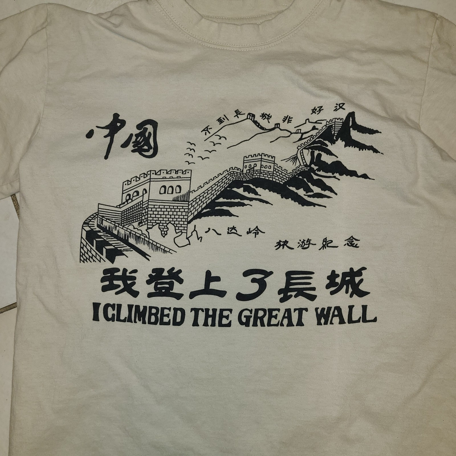 Great Wall of China I climbed the Great Wall Beige Tshirt Souvenir Beige China gallery