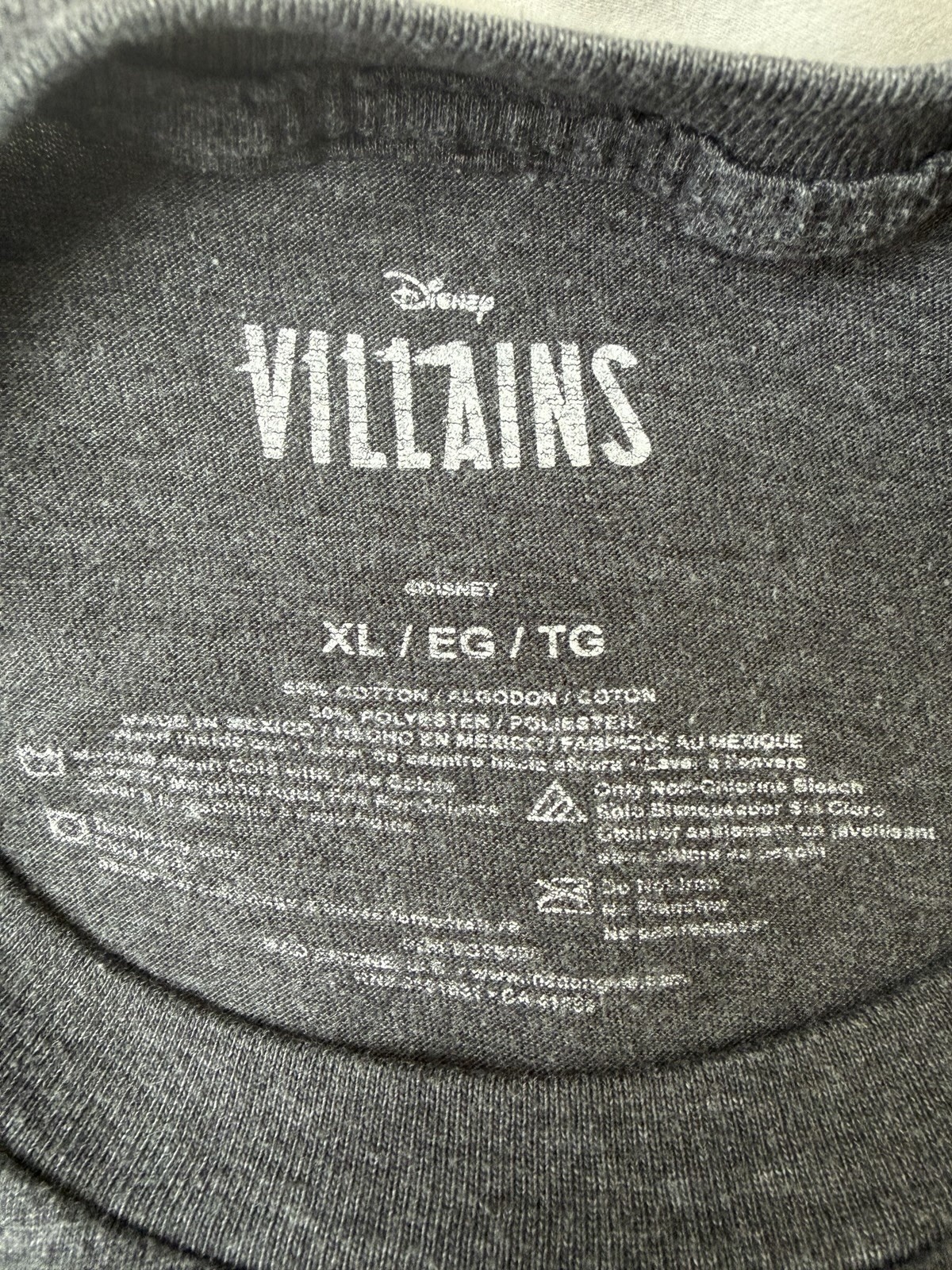 Disney Villains Graphic Collage Charcoal Gray Crew Neck Shirt XL gallery