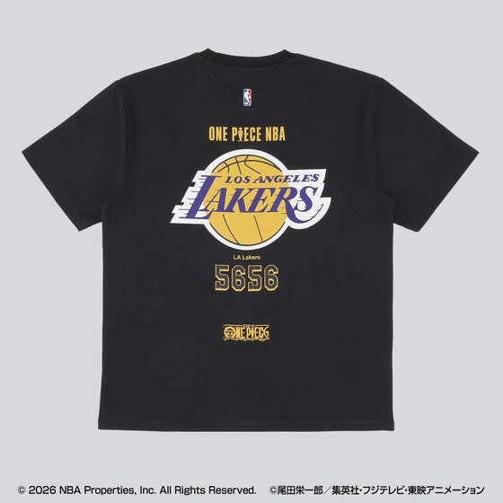 ONE PIECE × NBA T-Shirts Luffy x Los Angeles Lakers BLACK、White gallery