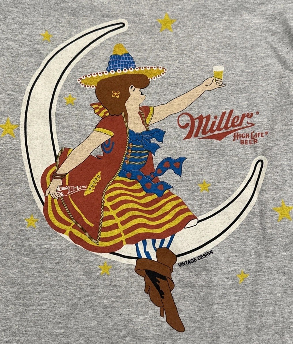 Miller Highlife Beer T-Shirt Mens Small x Tee Luv Graphic Print Retro Logo gallery