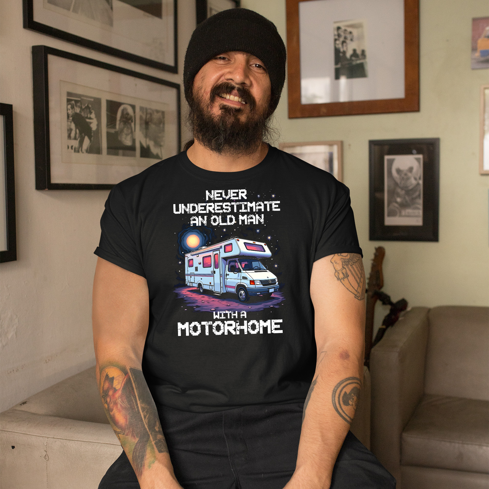 Humorous Old Man Motorhome T Shirt Funny Motorhomer Gift For Dad Grandad Him gallery