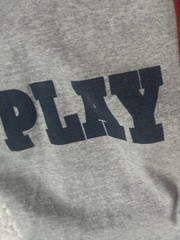 PLAYBOY BASEBALL JERSEY GREY/NAVY RED TRIM 90% COTTON MEDIUM VTG 2003 NEW PICS