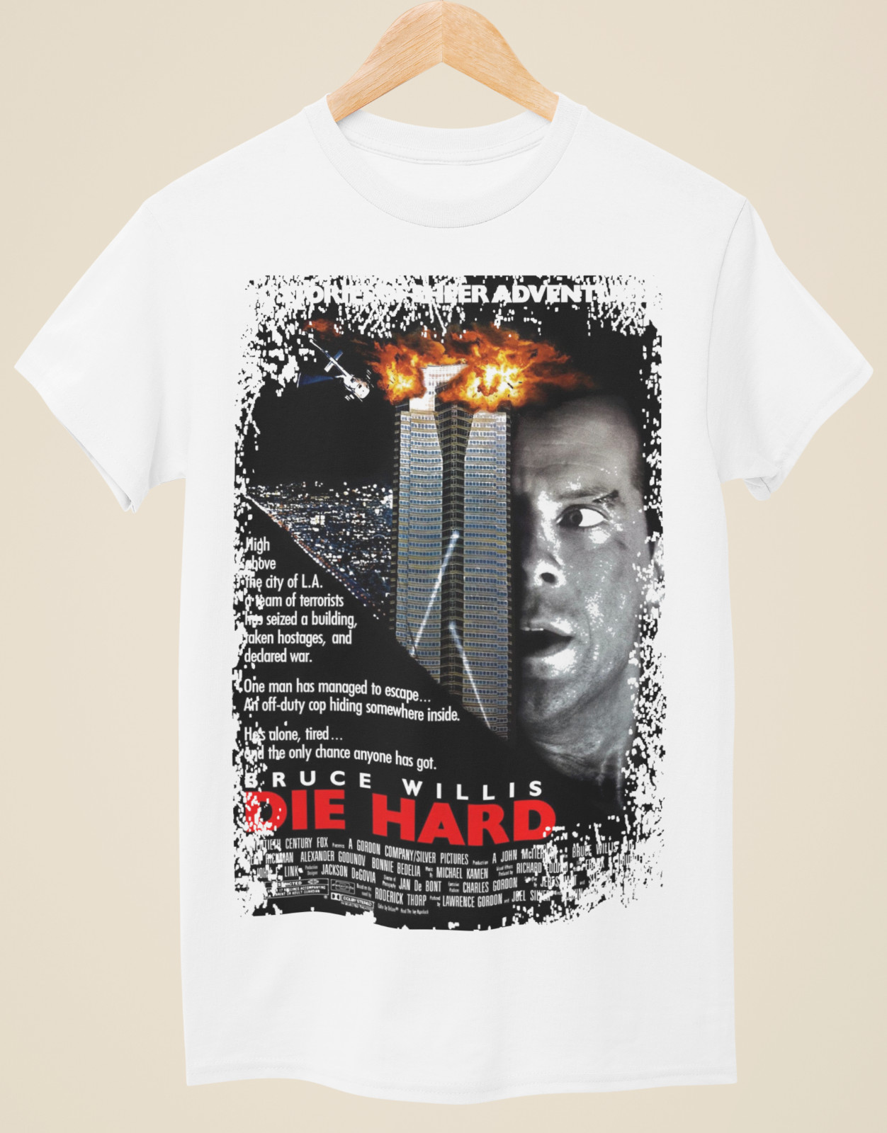 Die Hard - Movie Poster Inspired Unisex White T-Shirt gallery