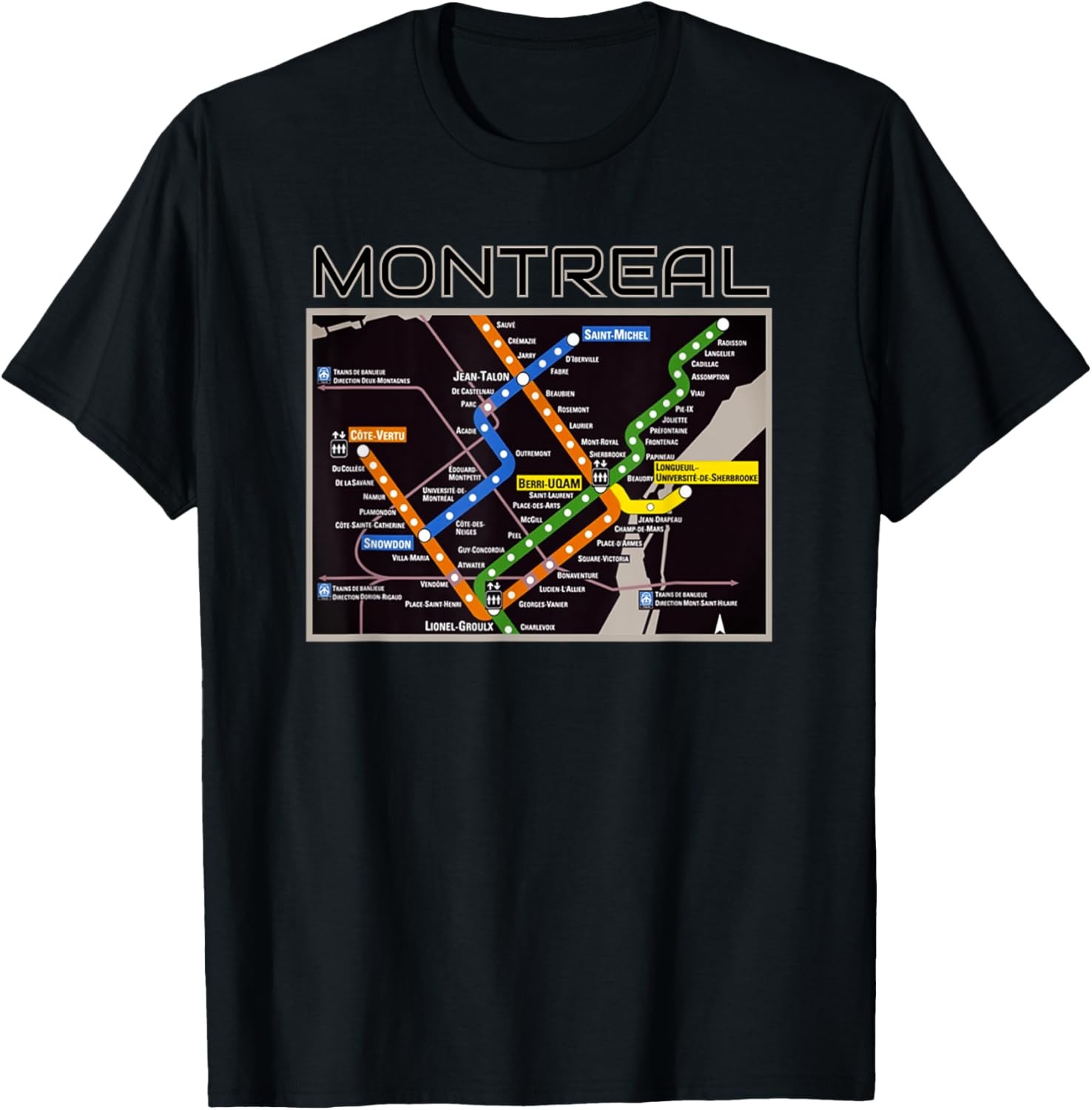 Montreal Transit Metro Art Canadian Heritage Love Canada Map T-Shirt gallery