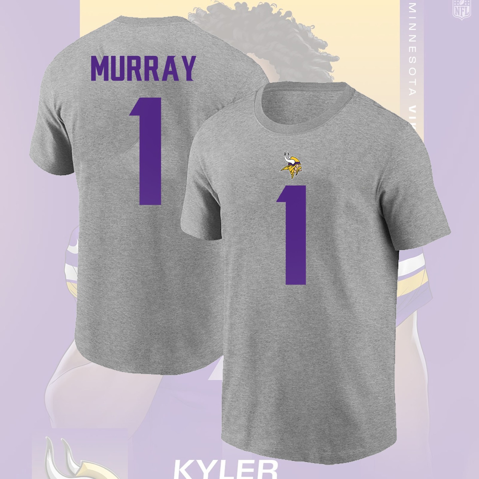 HOT SALE! Kyler Murray #1 Minnes0ta Vikings 2026 Name & Number Gift For Fans gallery