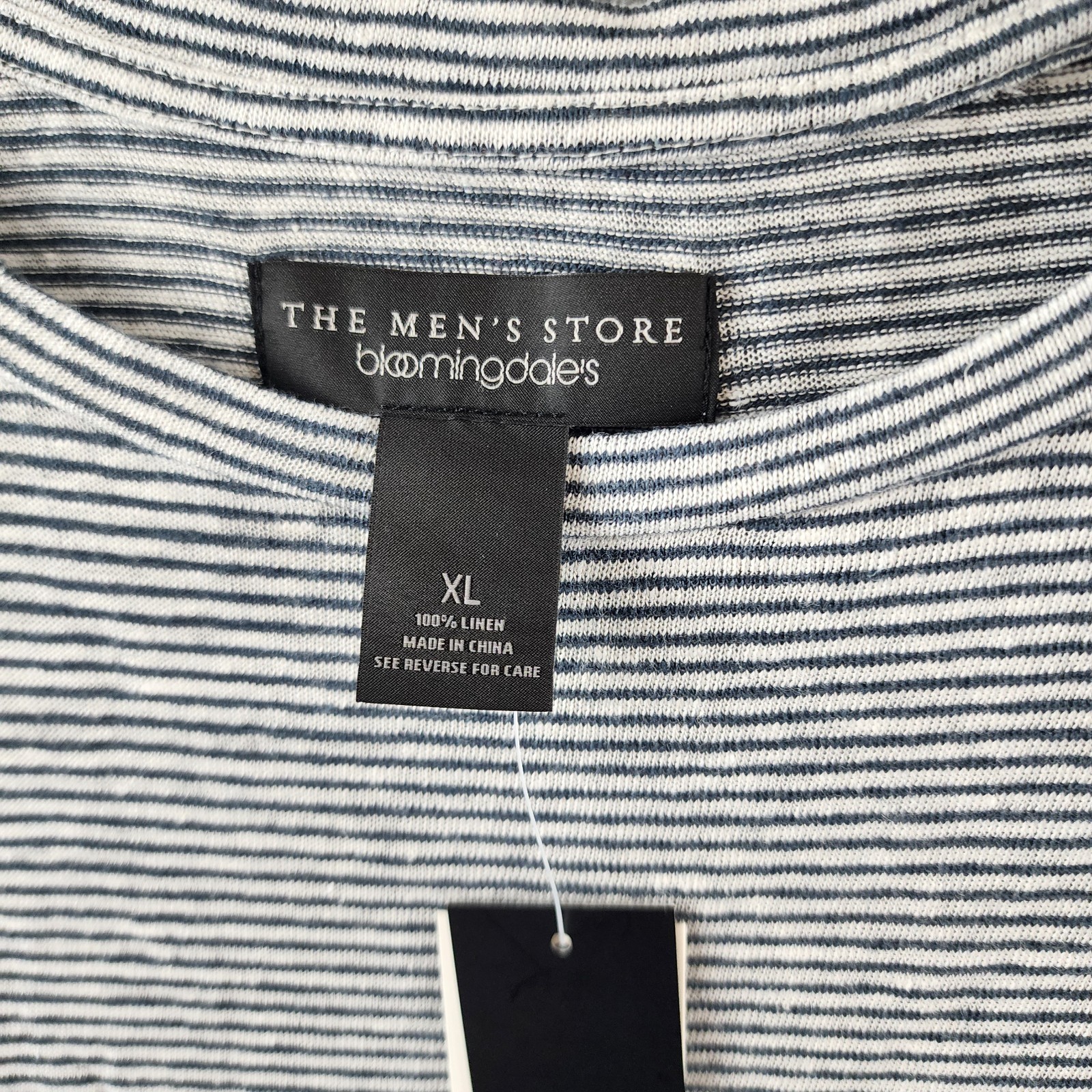 The Men's Store at Bloomingdale's Striped Linen Tee XL Dark Slate Pullover S/S gallery