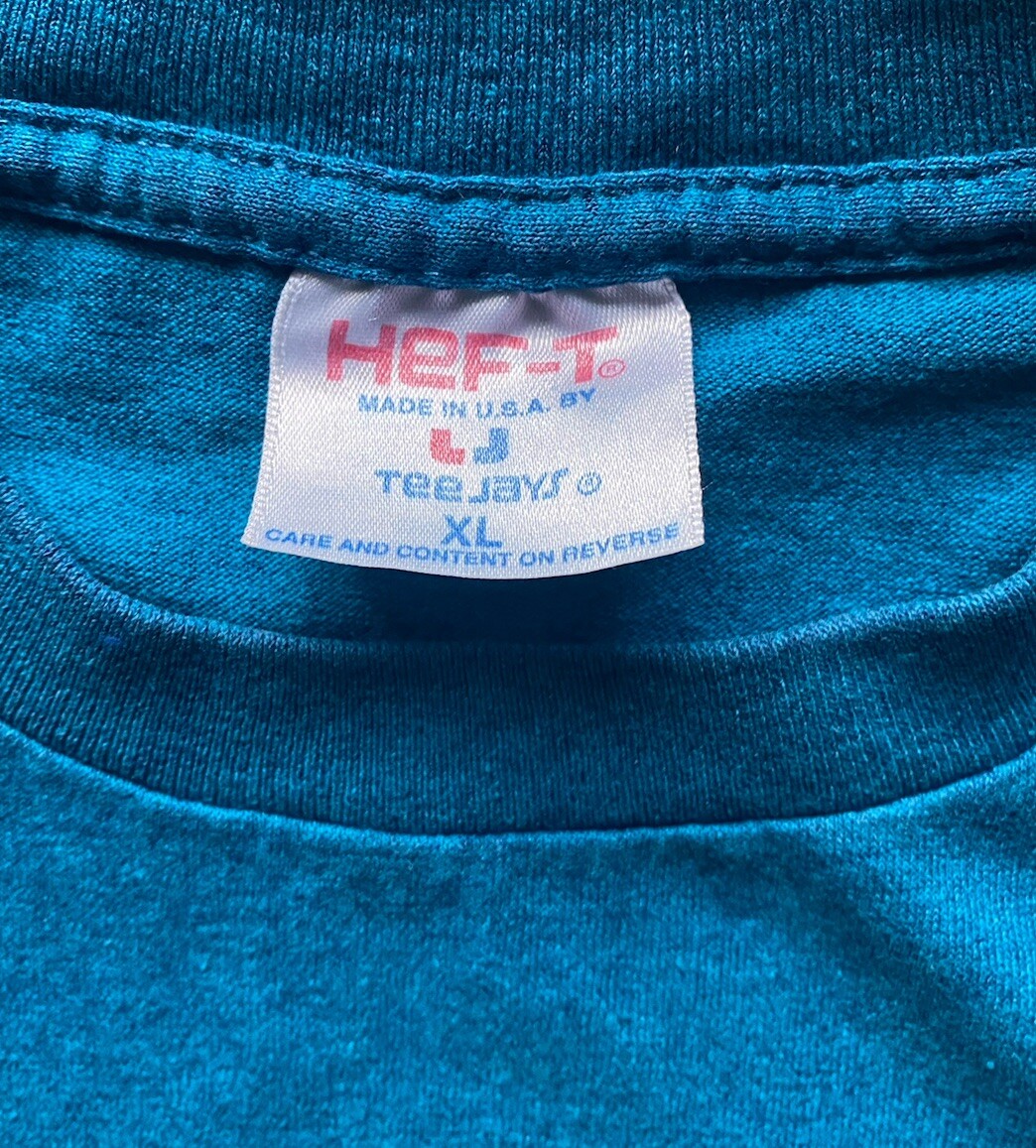 Vintage HEF-T By Teejays Single Stitch T Shirt Mens XL Blue 1992 Nathan Richards gallery