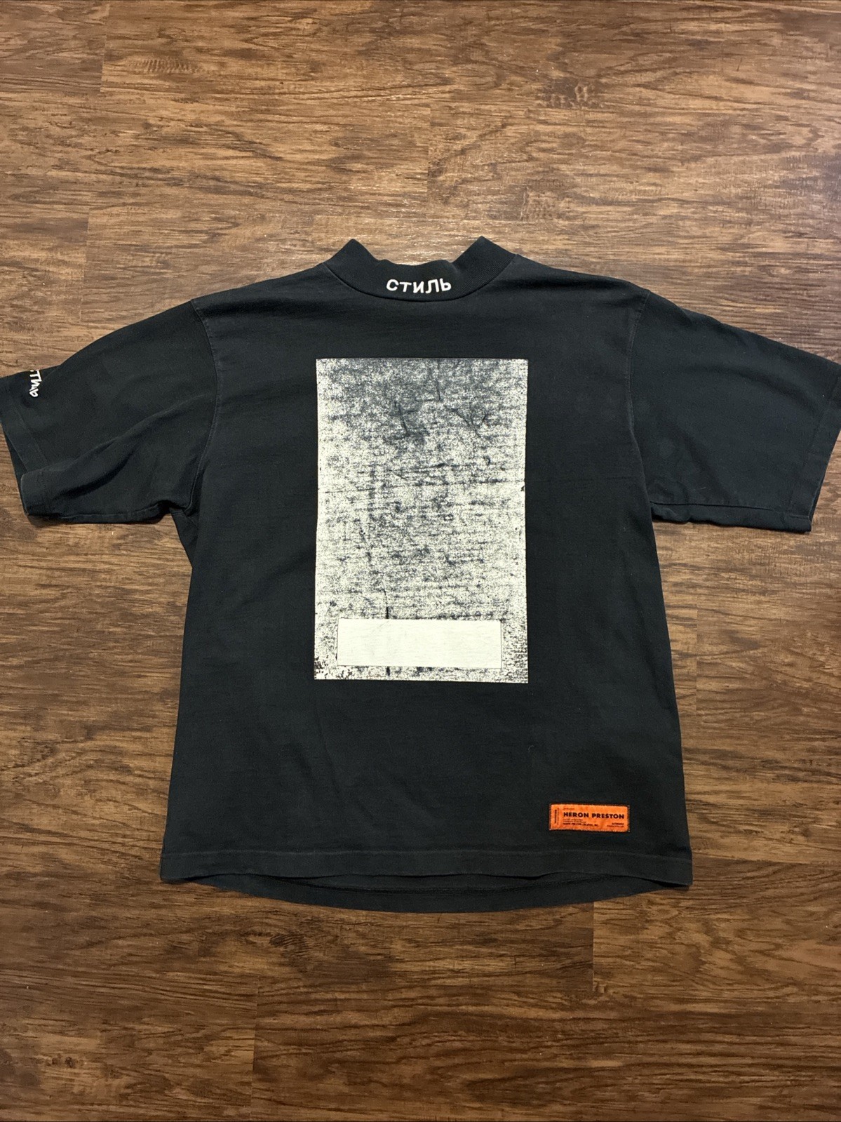 Heron Preston CTNMB Mock NeckShort Sleeve Virgil Abloh Size Medium Black RARE gallery