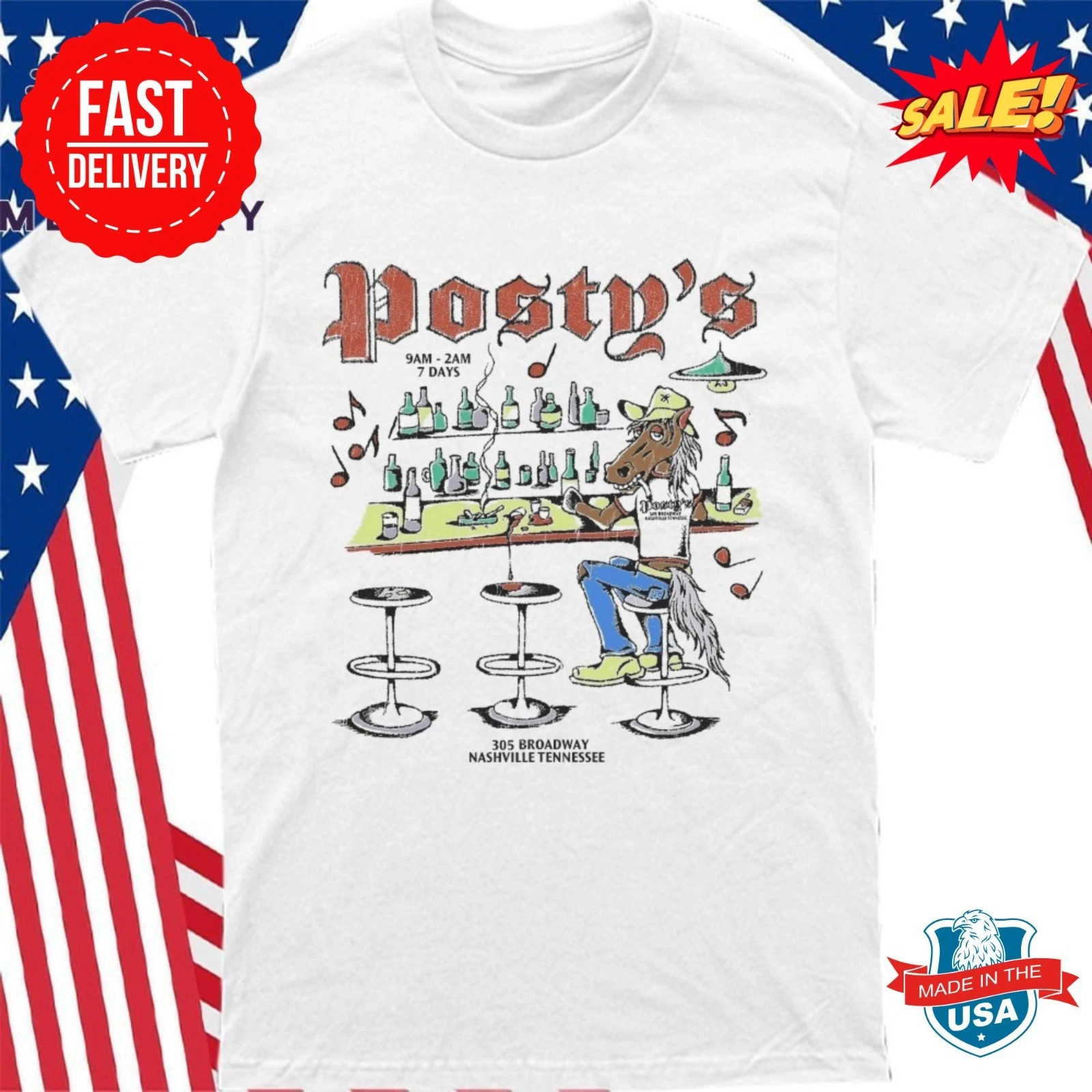 Nashville Posty’s Bar 305 Broadway Graphic Shirt TOP-SELLING