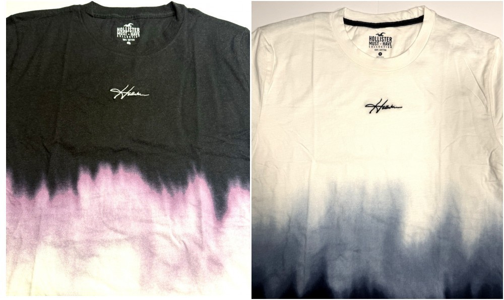 Hollister Men's Tie-Dye Ombre T-Shirt Crew Neck Logo Tee Size XS S M L XL New!! gallery